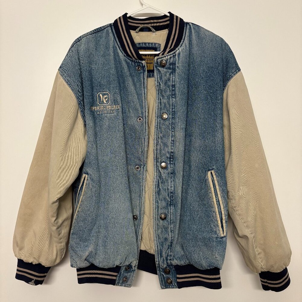 North Bay LTD Vintage Imperial Palace Las Vegas Denim Bomber Jacket